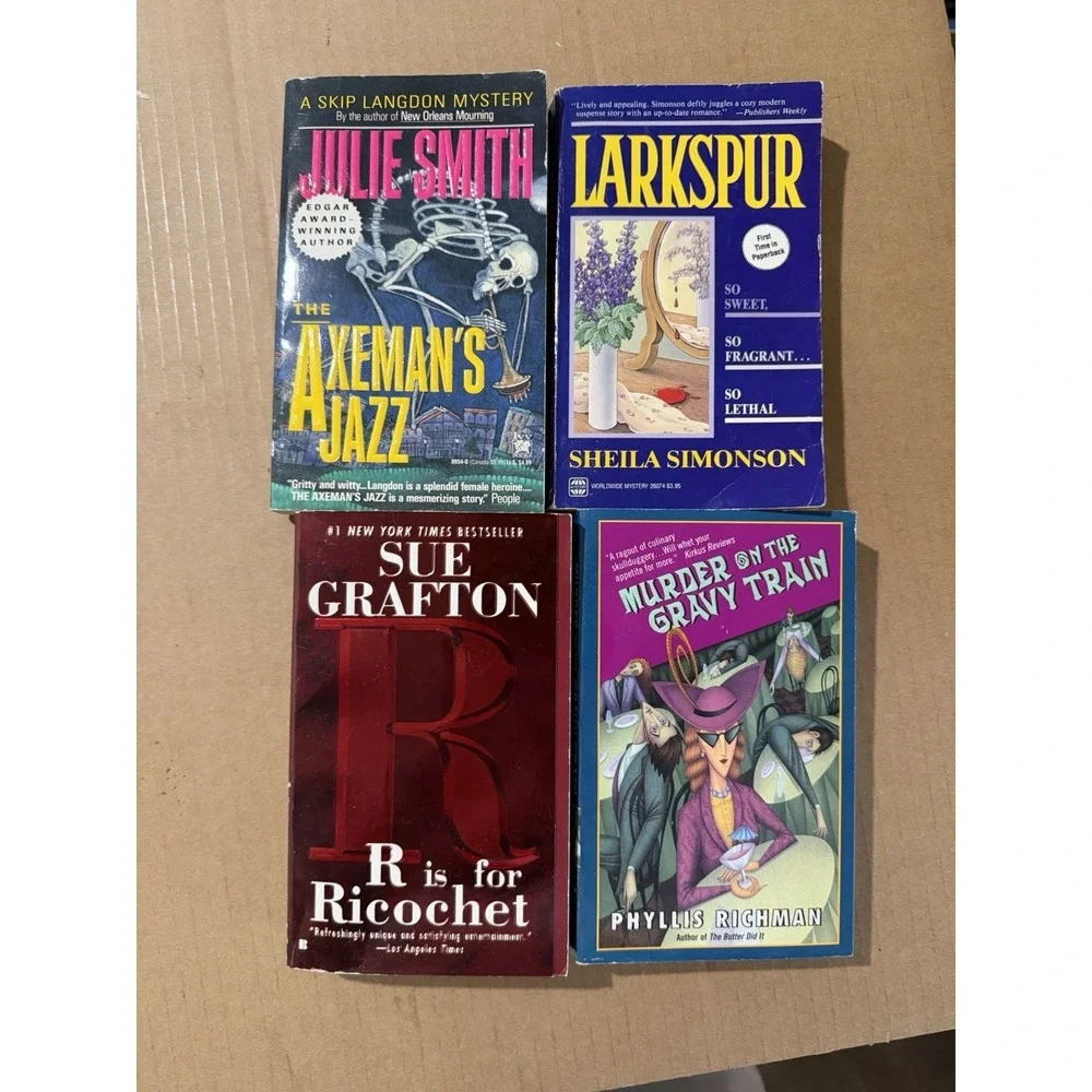 Lot of 10 random murder‎ mystery novel paperback books, various authors B55